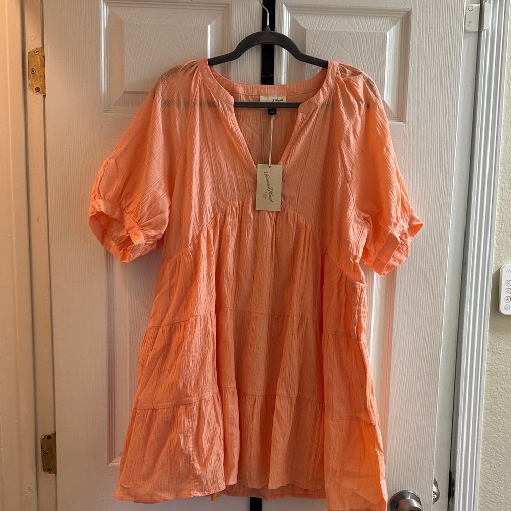 Universal Thread Coral Puff Sleeve Tunic